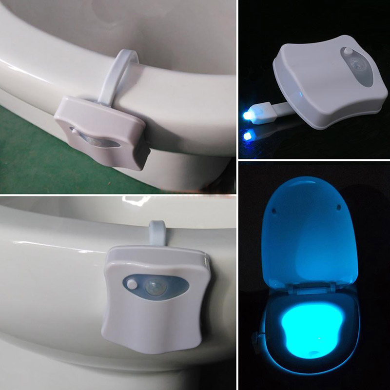 LED Toilet Bathroom Night Light PIR Motion Activated Seat Sensor ...