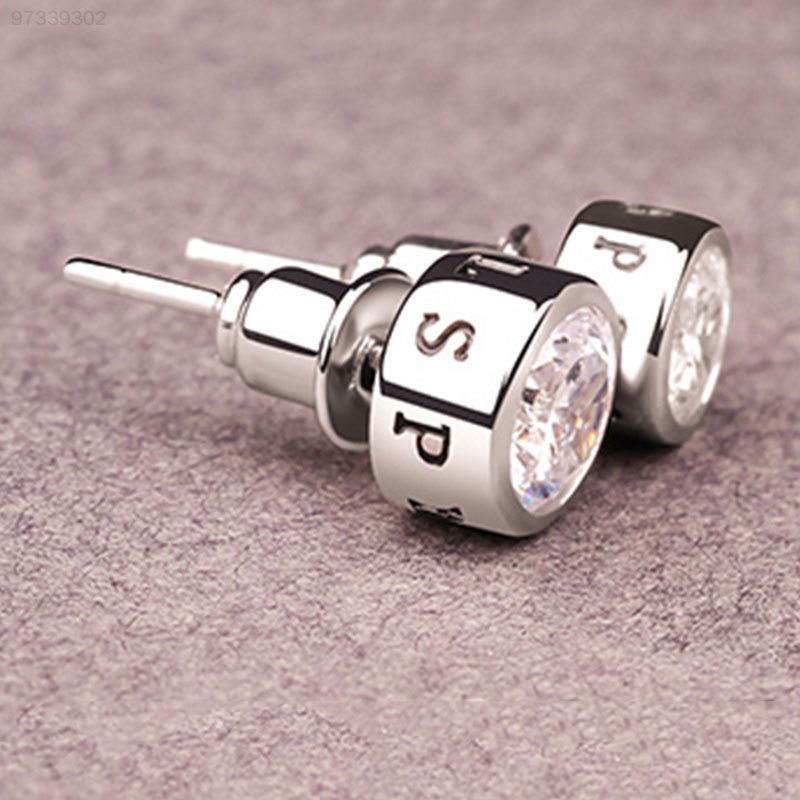 CDB5 Fashion Individuality Men/'S Diamond Earrings Ear Stud Jewelry Gifts White