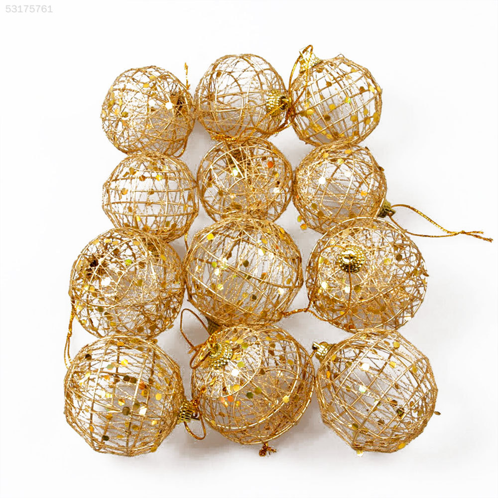 926f 6pcs set hollow christmas tree decorative ball gold party